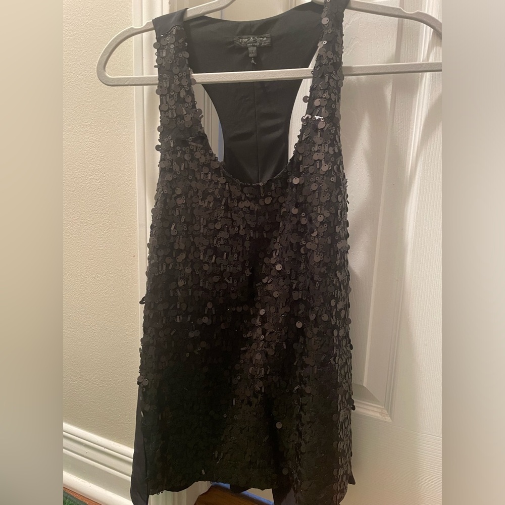 Rag and Bone cute sequin black tank